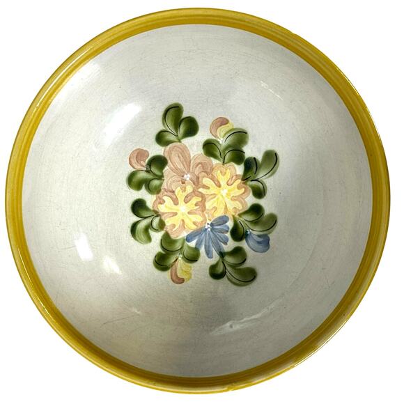 Louisville Stoneware Retired Yellow Country Flower 11" Salad/Serving Bowl-Rare! - Picture 2 of 7